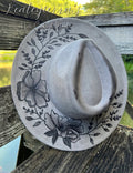 Grey Flower Fedora