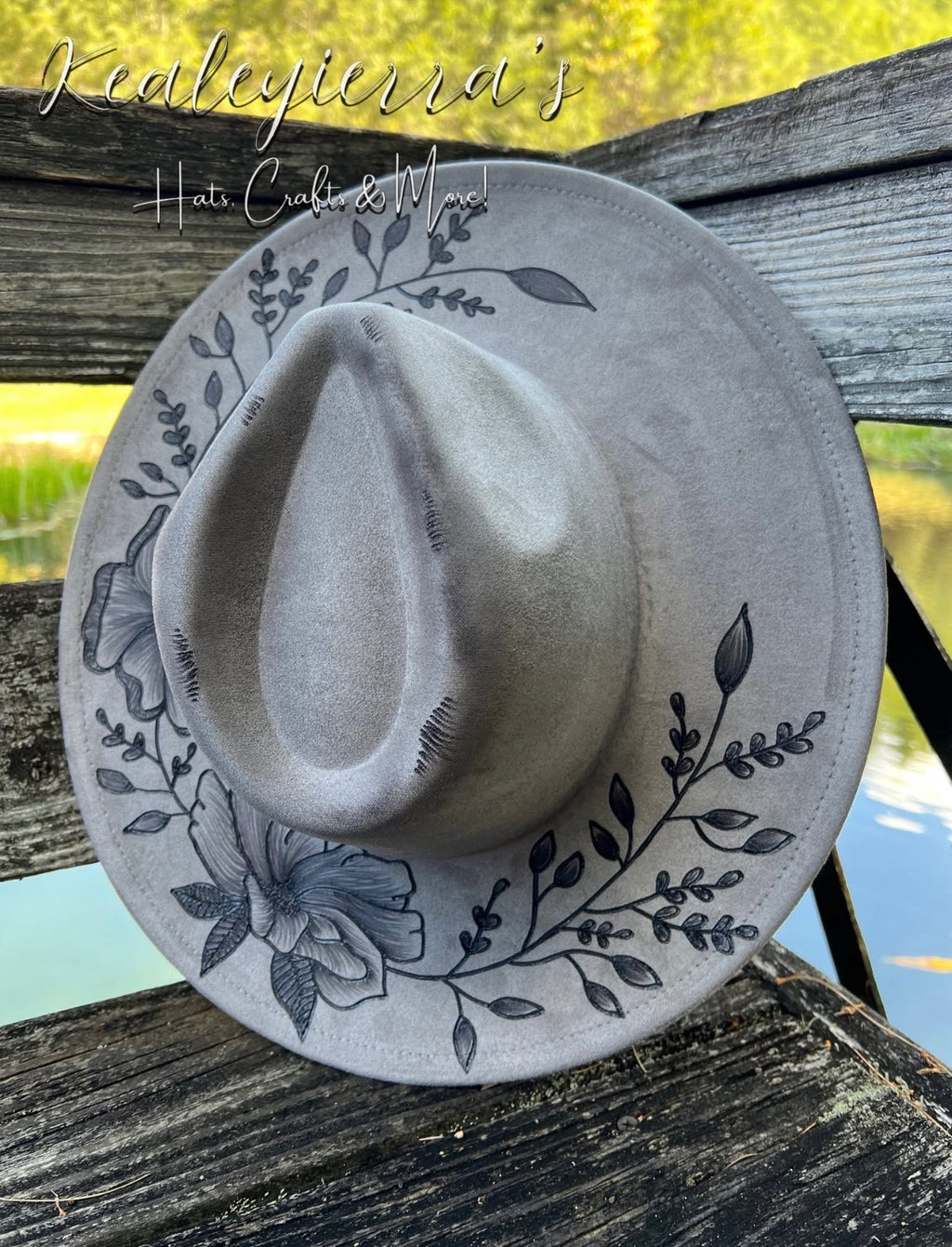 Grey Flower Fedora